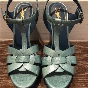 YSL YVES SAINT LAURENT AQUA TRIBUTE SANDALS 36 6